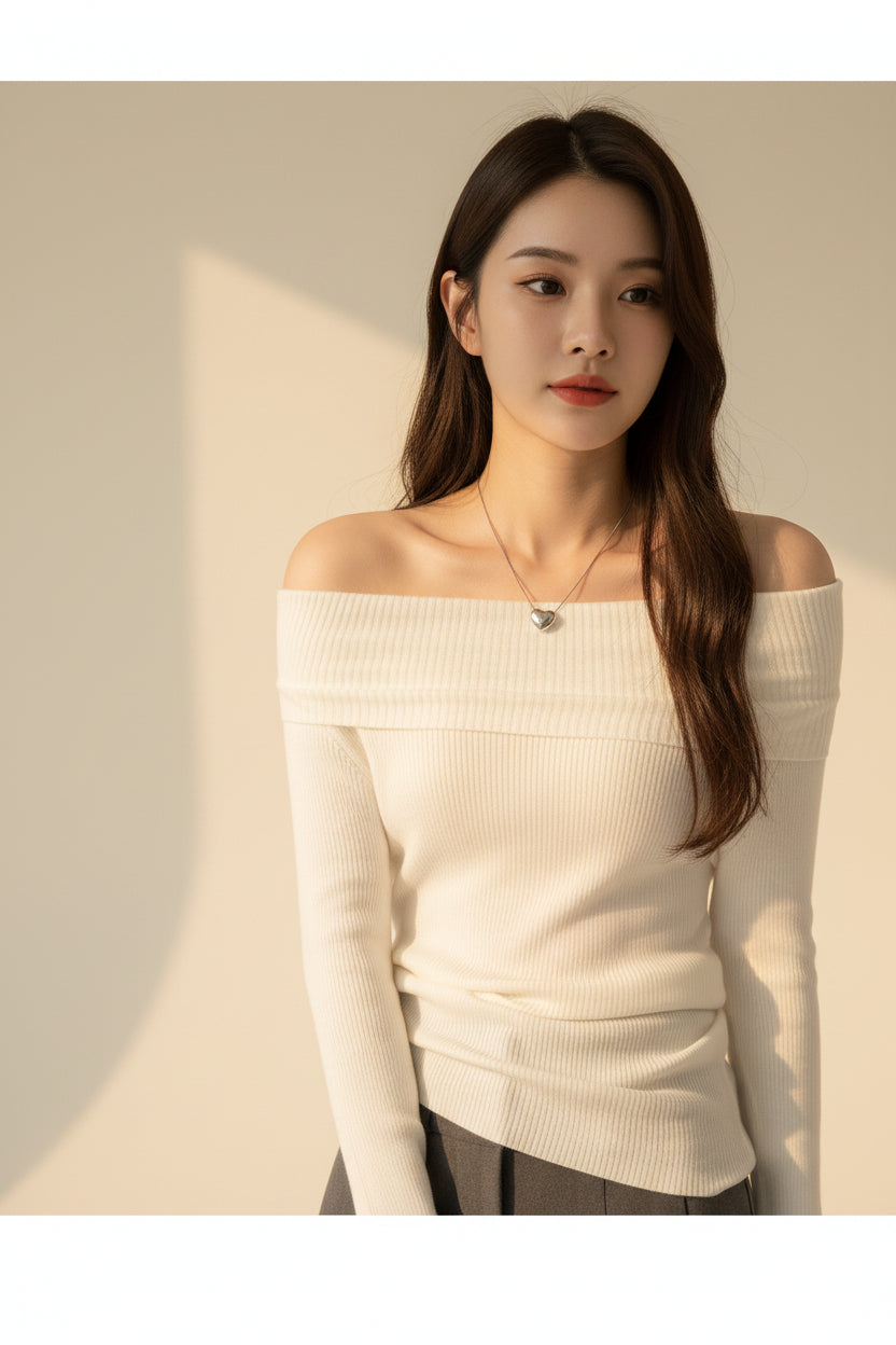 Fitted Ribbed Knit Top — View 4