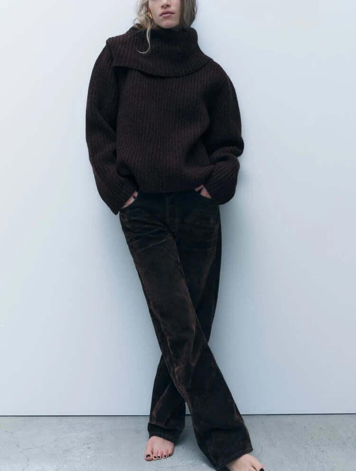 Rollkragen-Strickpullover