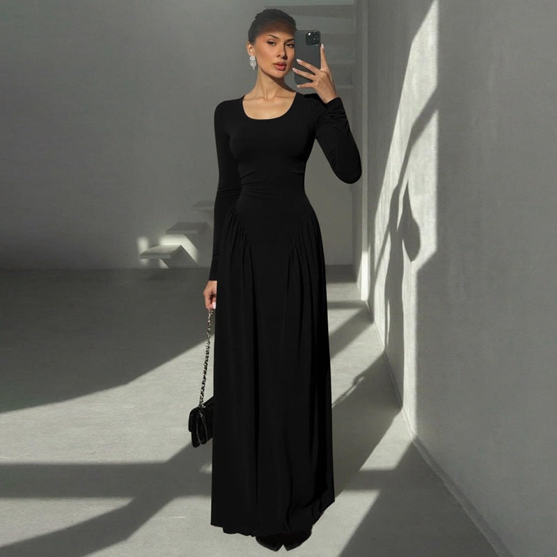 ELNOVÉ Marine U-Neck Dress
