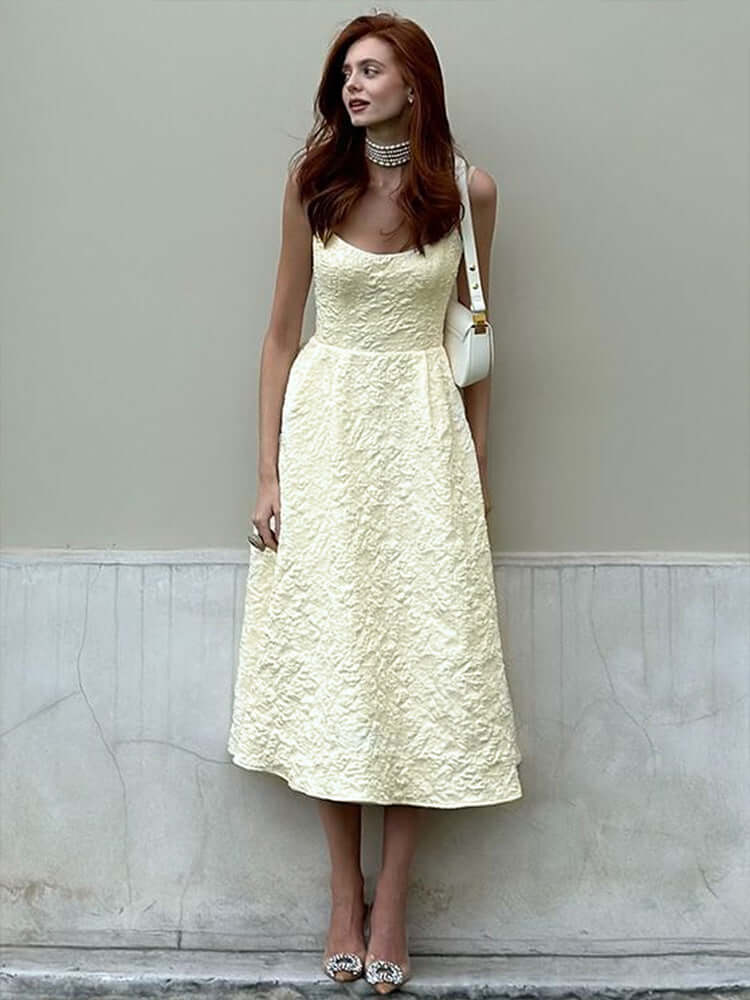 Céleste One-Shoulder Midi Dress#Color_Apricot