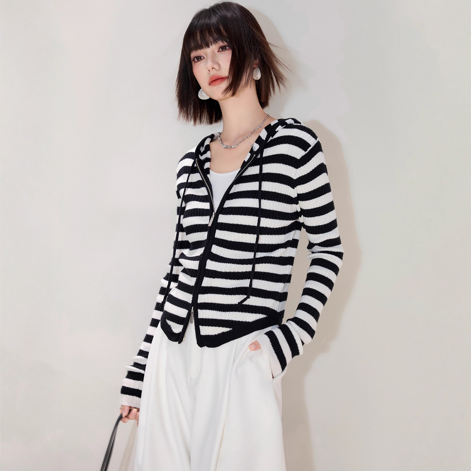 ELNOVÉ Pénélope Striped Cardigan