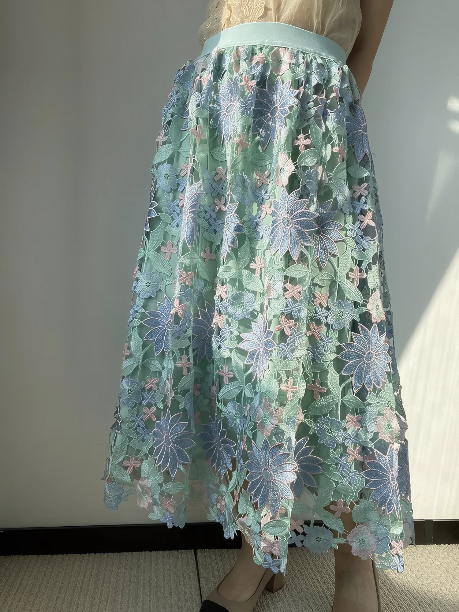 ELNOVÉ Séverine Openwork Skirt