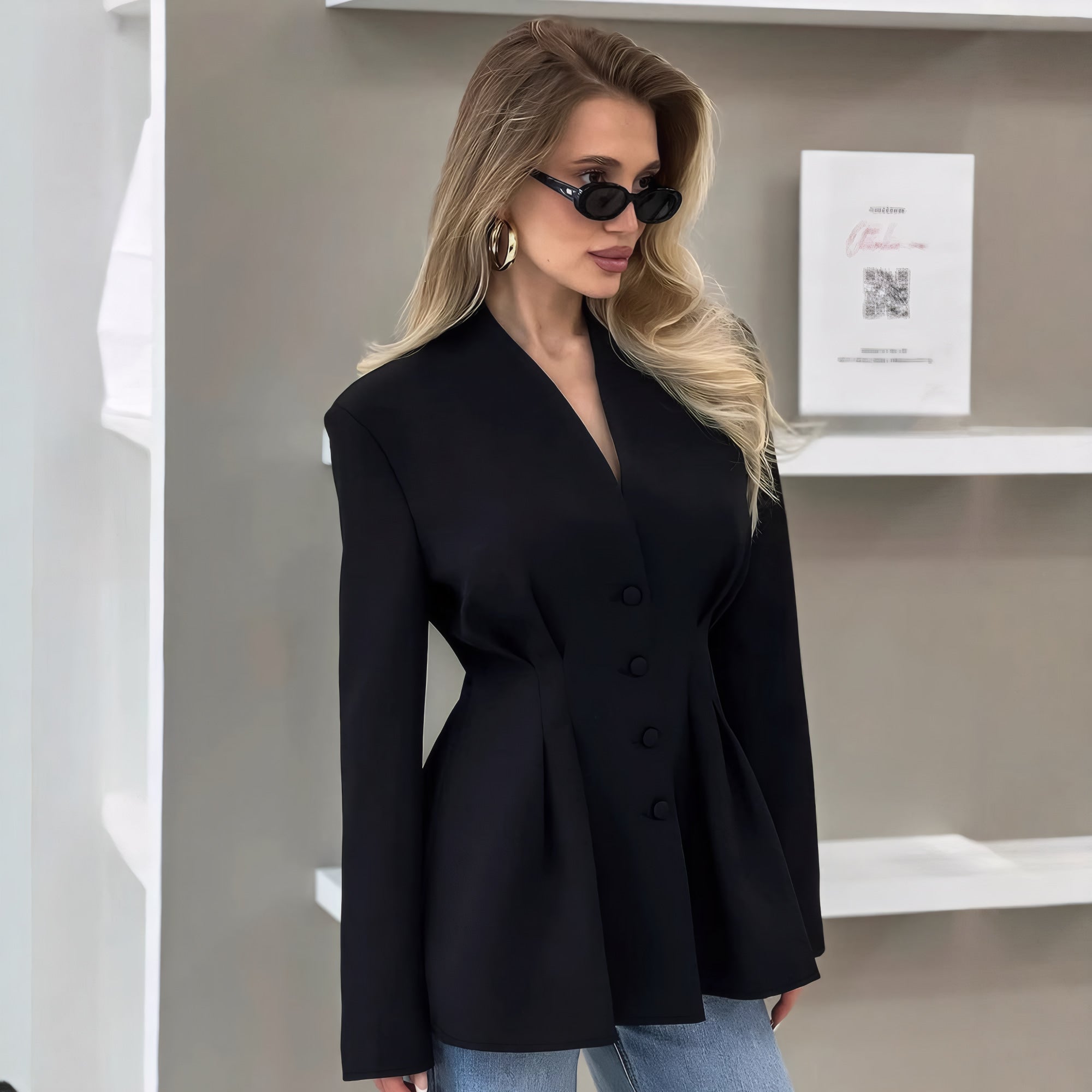 ELNOVÉ Cécile V-Ausschnitt Jacke
