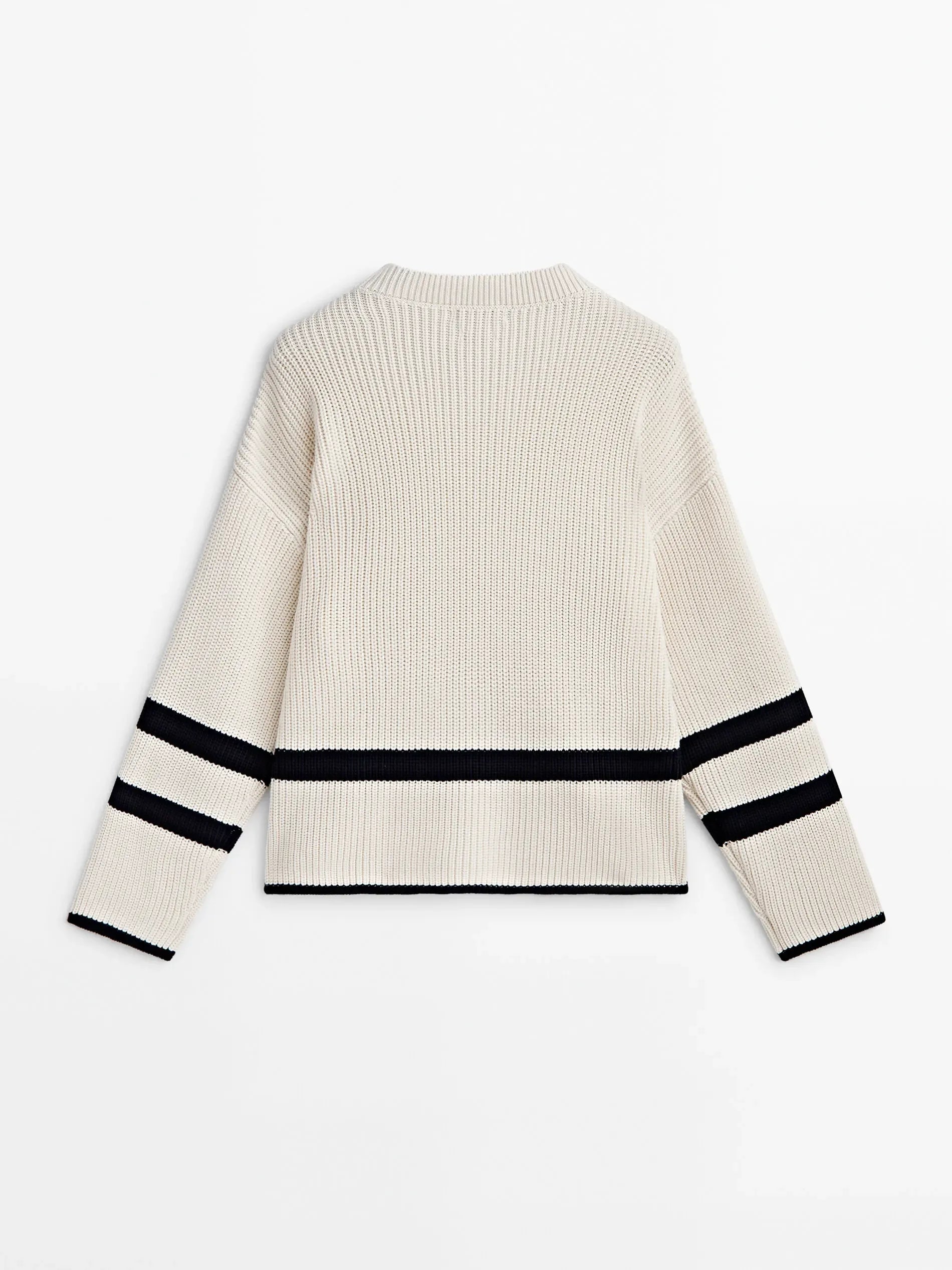 jersey de punto a rayas con botones laterales