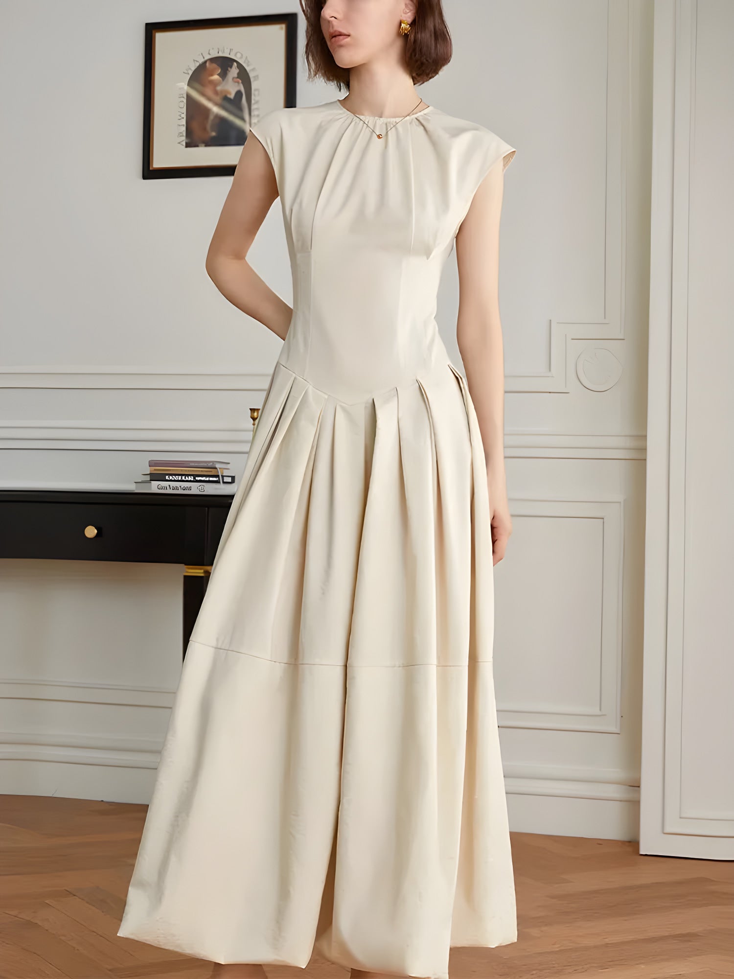 Robe Mathilde midi plissée
