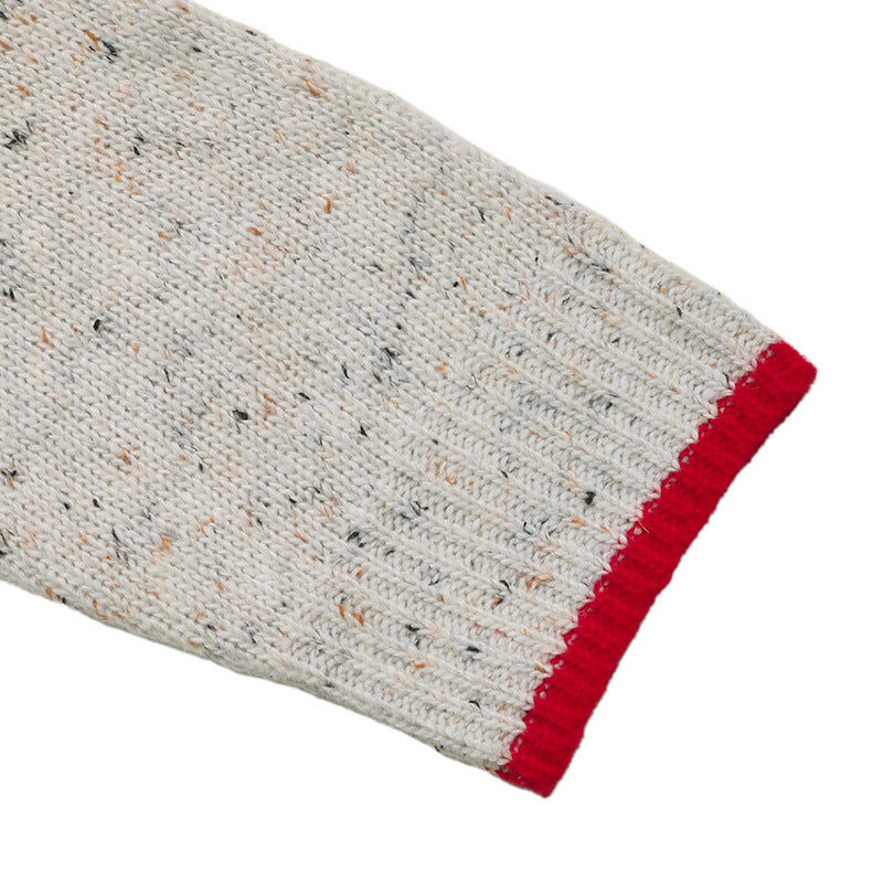 color-block knit cardigan