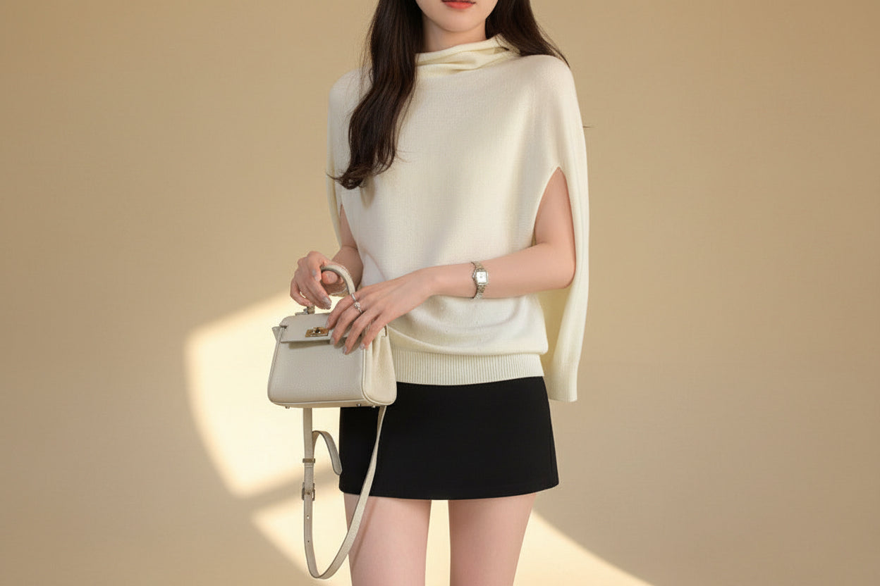 ELNOVÉ Batwing Shawl Knit Cape