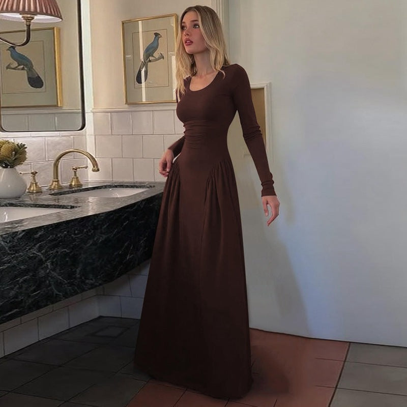 ELNOVÉ Marine U-Neck Dress