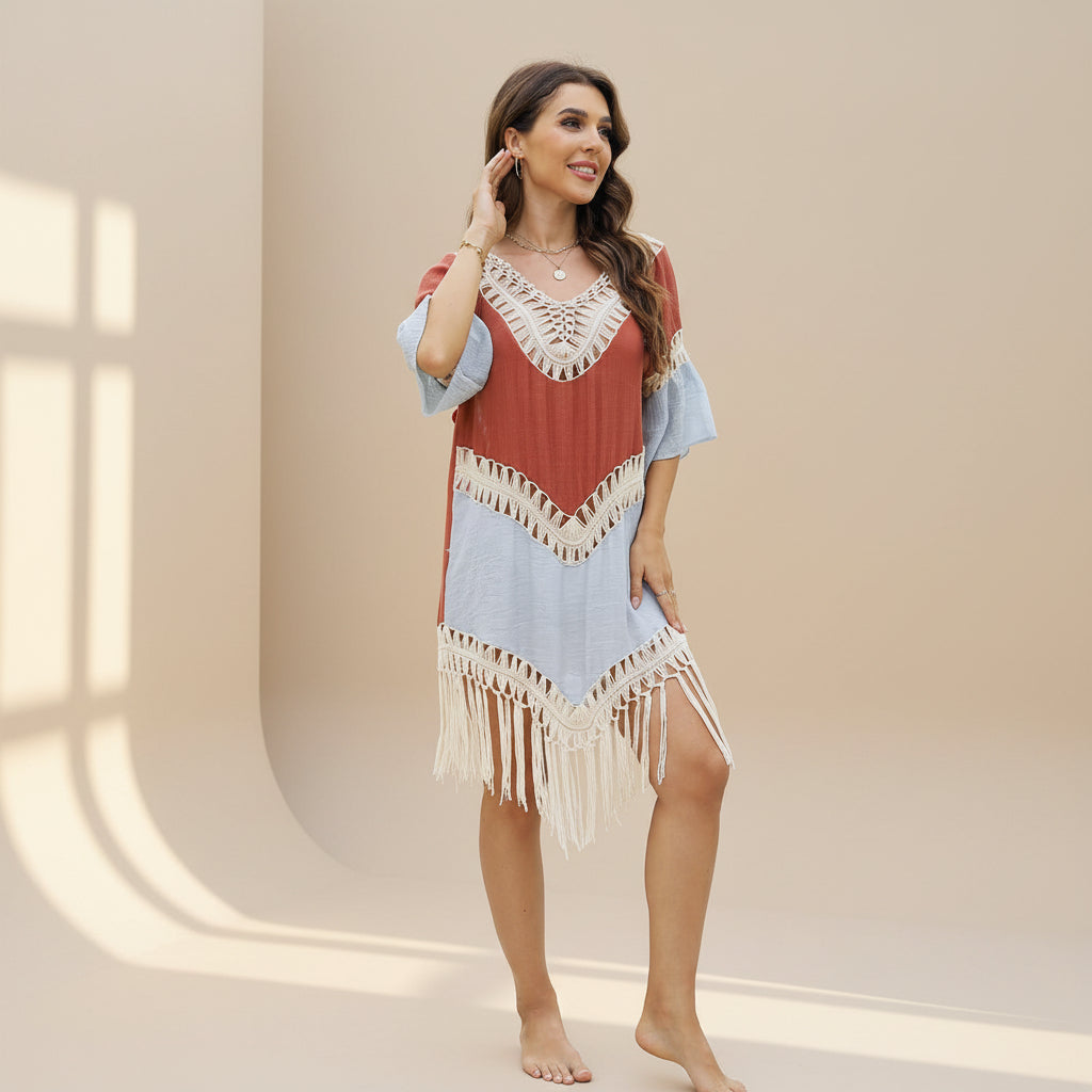 ELNOVÉ Crochet Beach Cover-Up