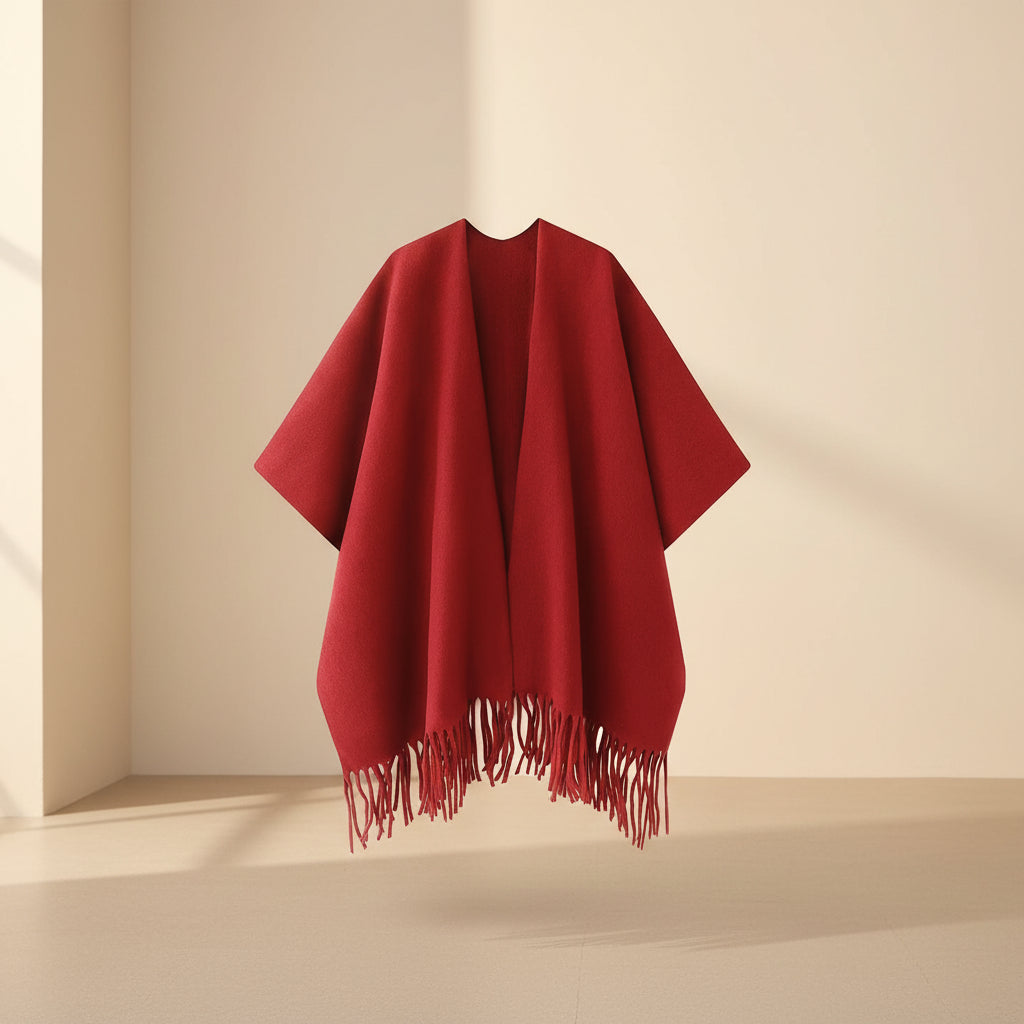 ELNOVÉ Tassel-Trimmed Knit Shawl