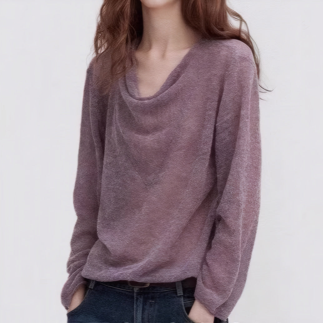 ELNOVÉ Mélanie Deep U-Neck Merino Sweater