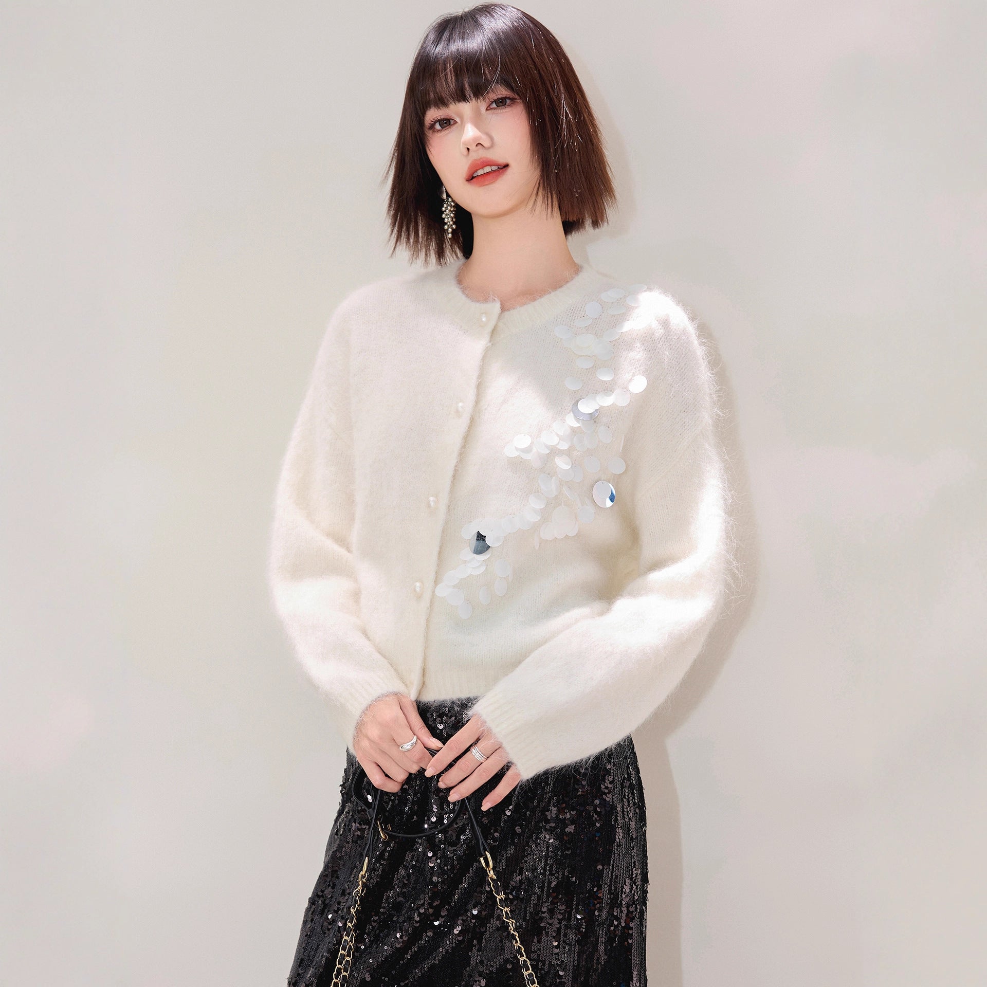 ELNOVÉ Iris Blüten-Strickjacke