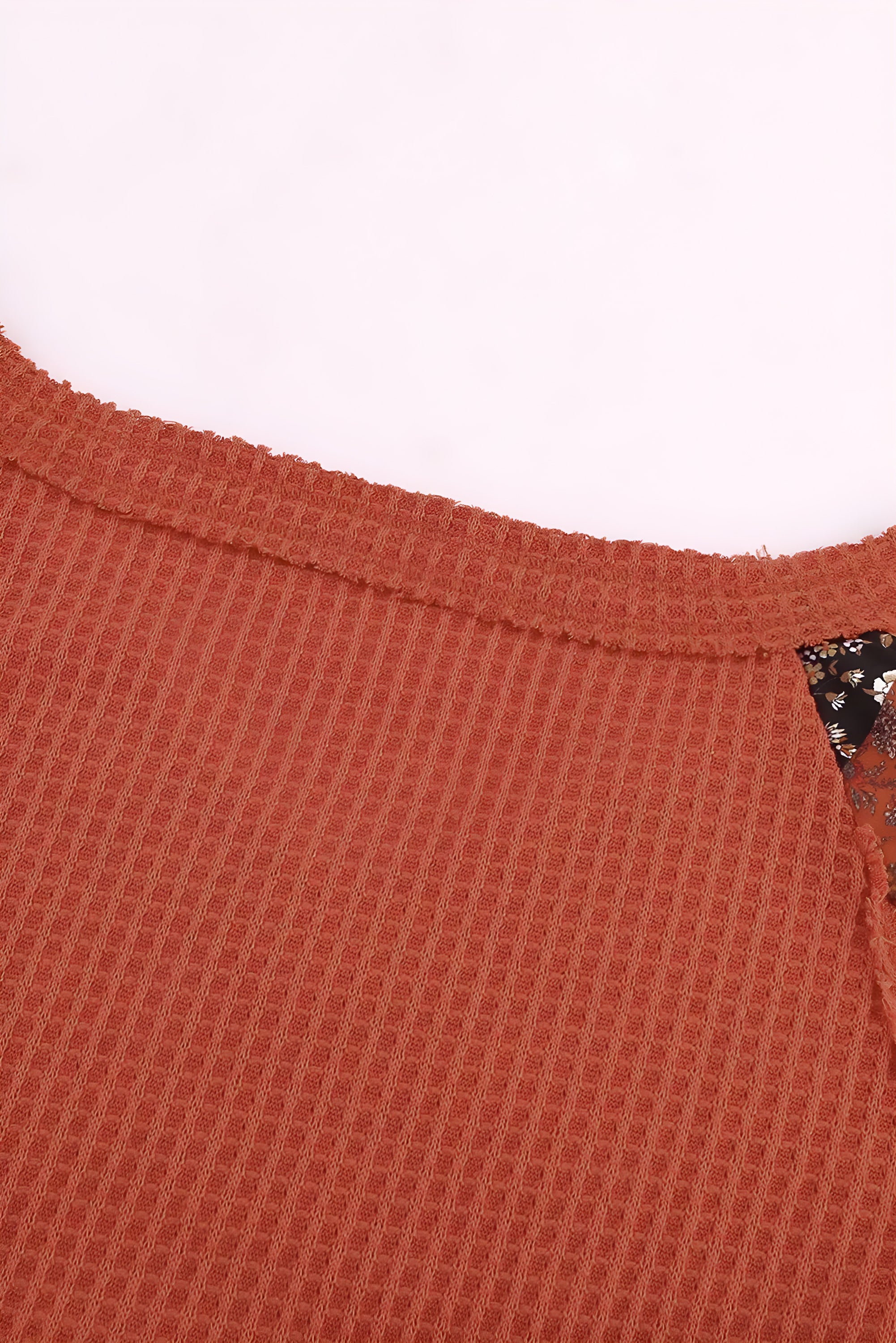 orange thermal knit top