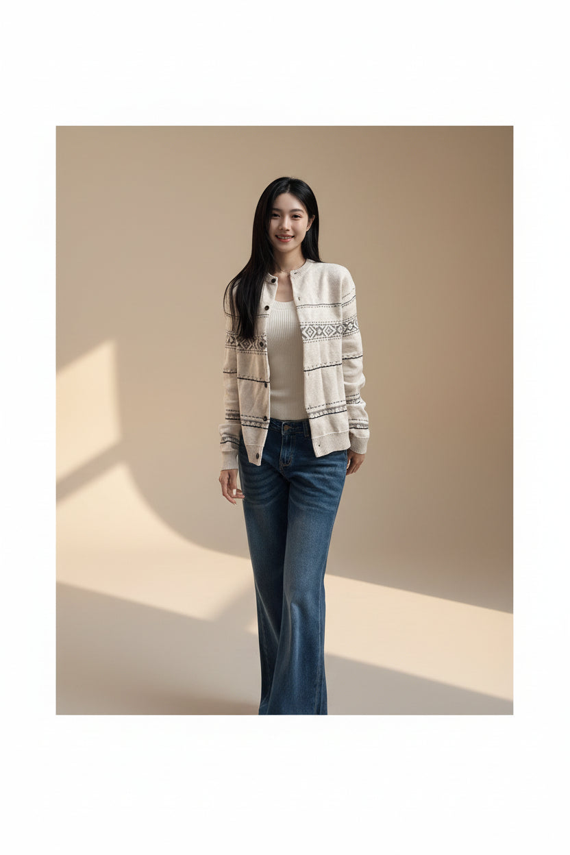 Fair Isle Knit Cardigan