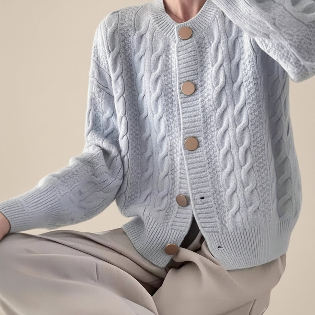 Short Cable Knit Cardigan