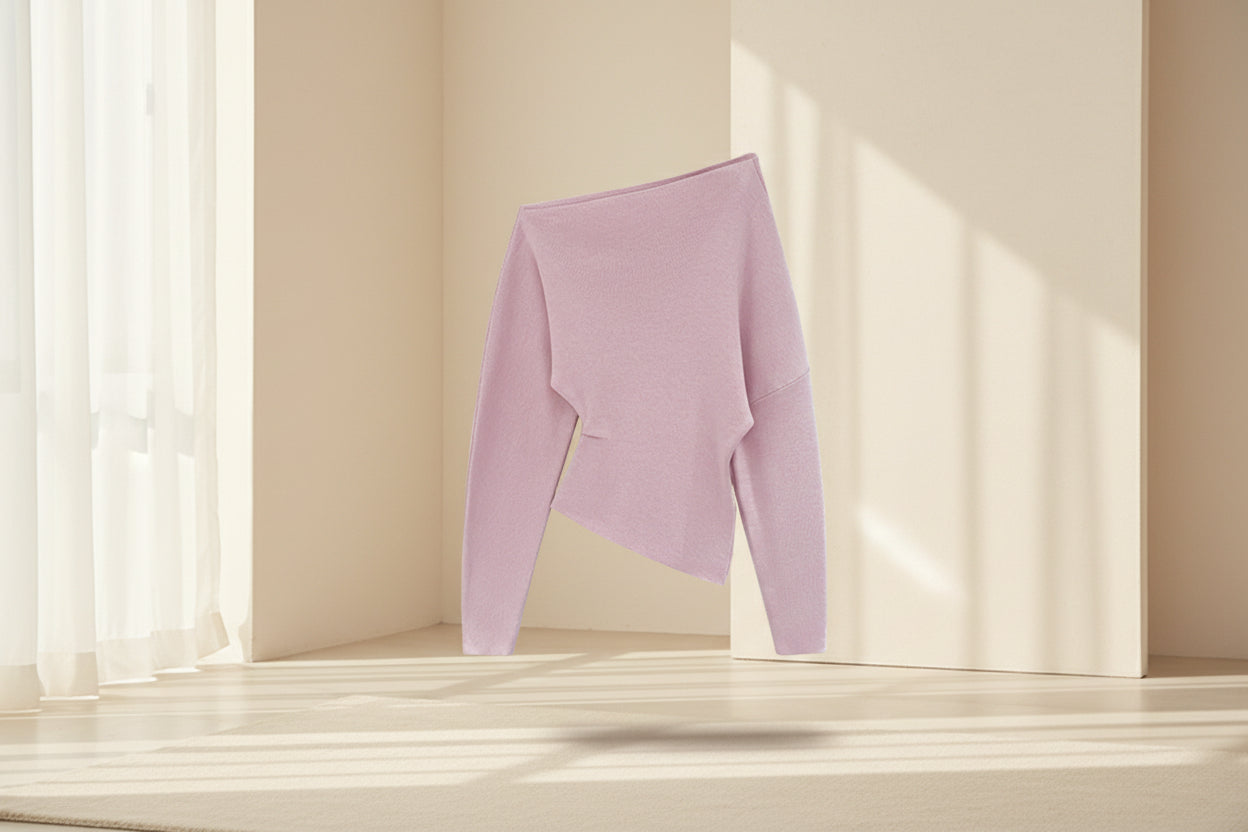 ELNOVÉ One Shoulder Fitted Knit Top