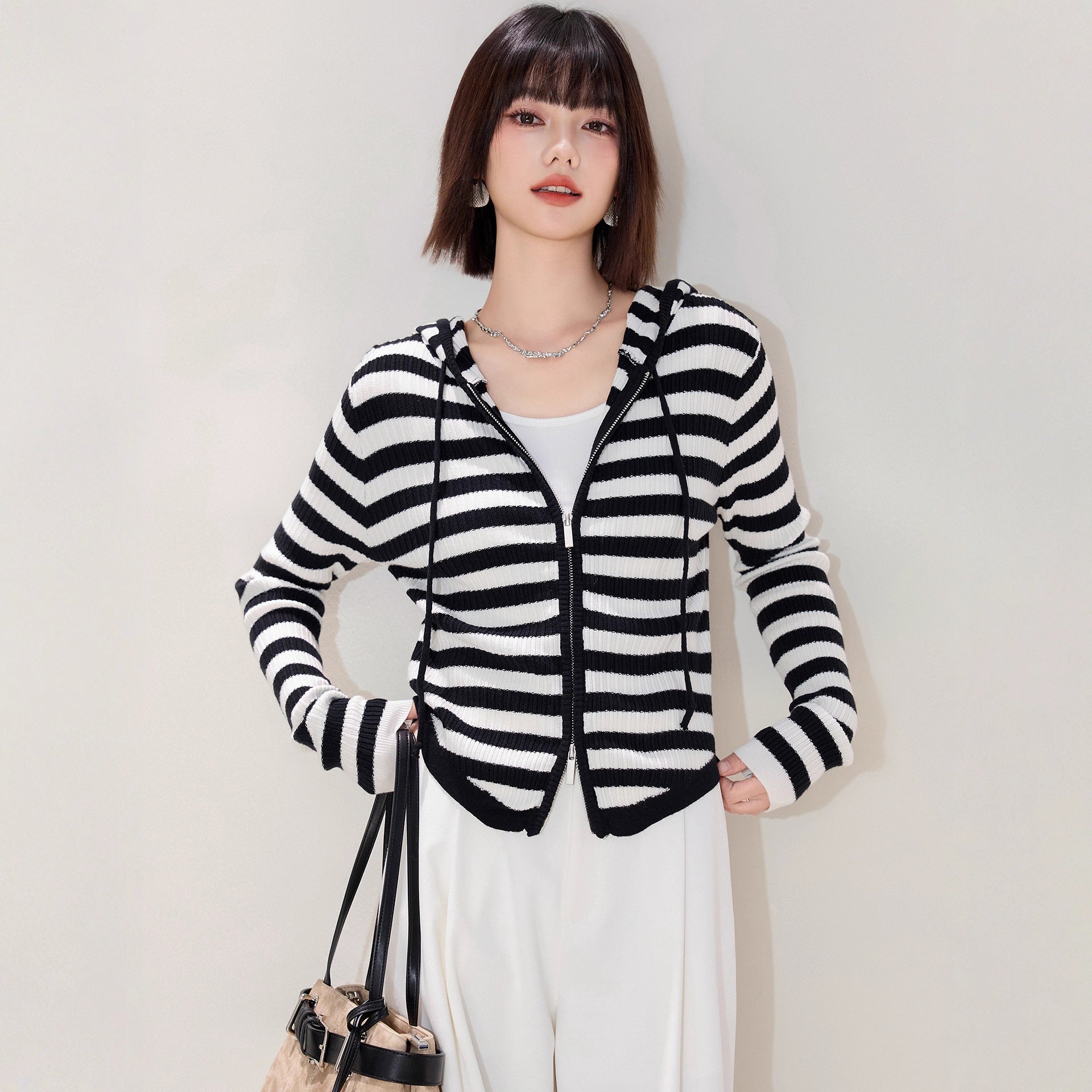 ELNOVÉ Pénélope Striped Cardigan