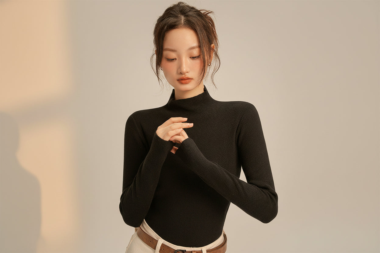 ELNOVÉ Mid-Length Knit Pullover