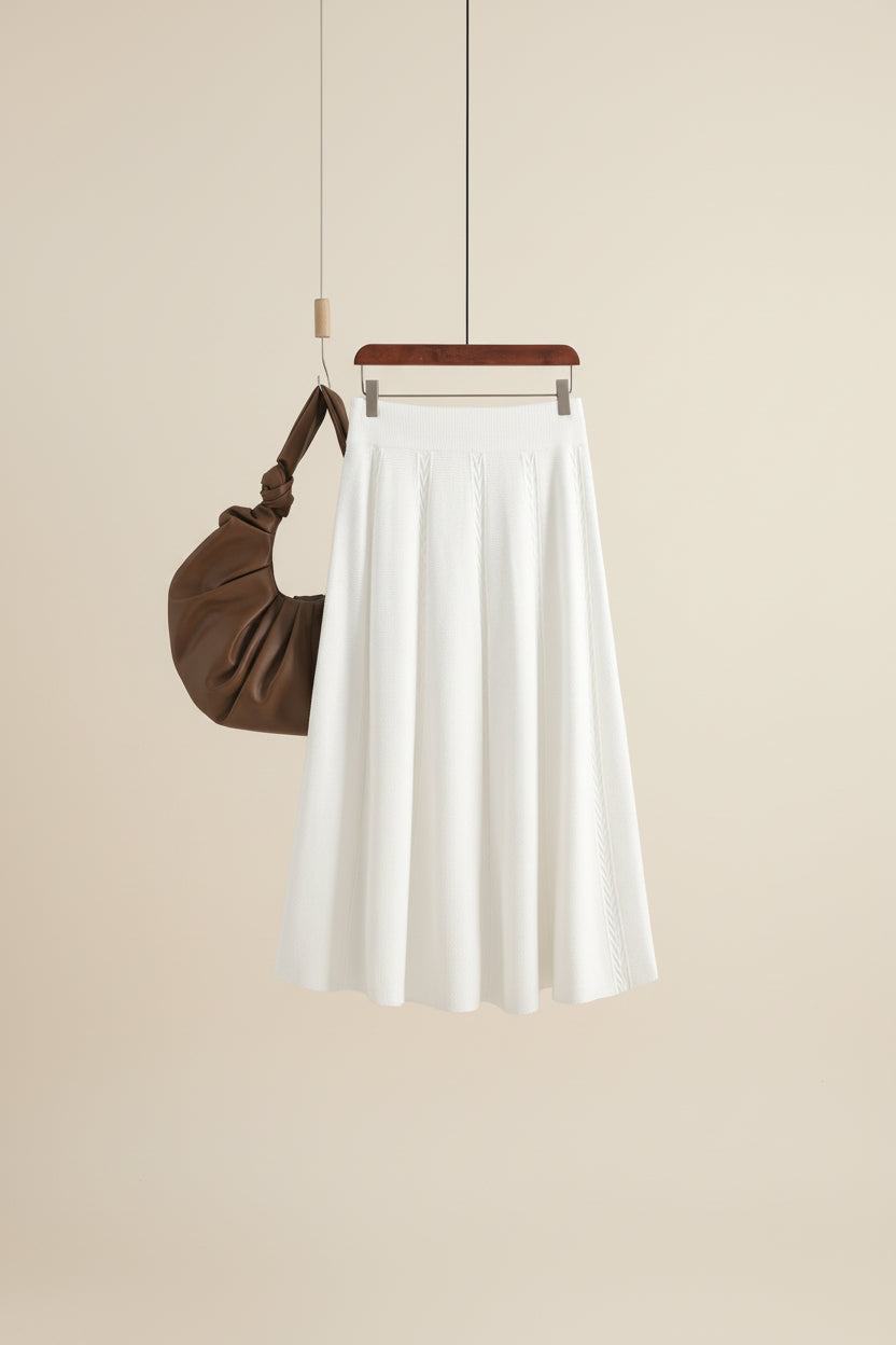 ELNOVÉ Knit A-Line Umbrella Skirt