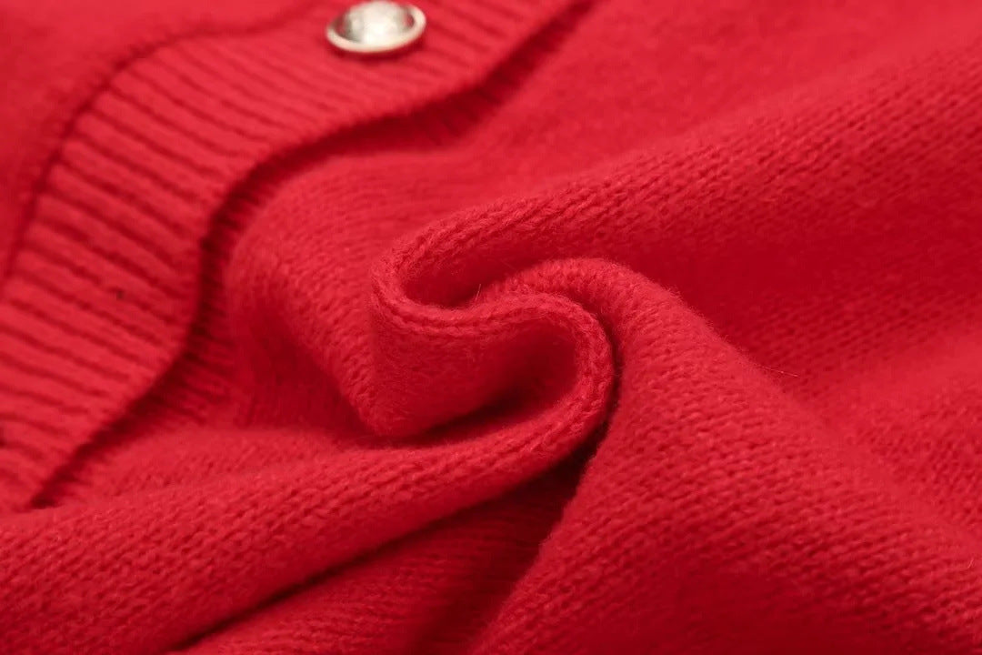 feather-trim knit cardigan