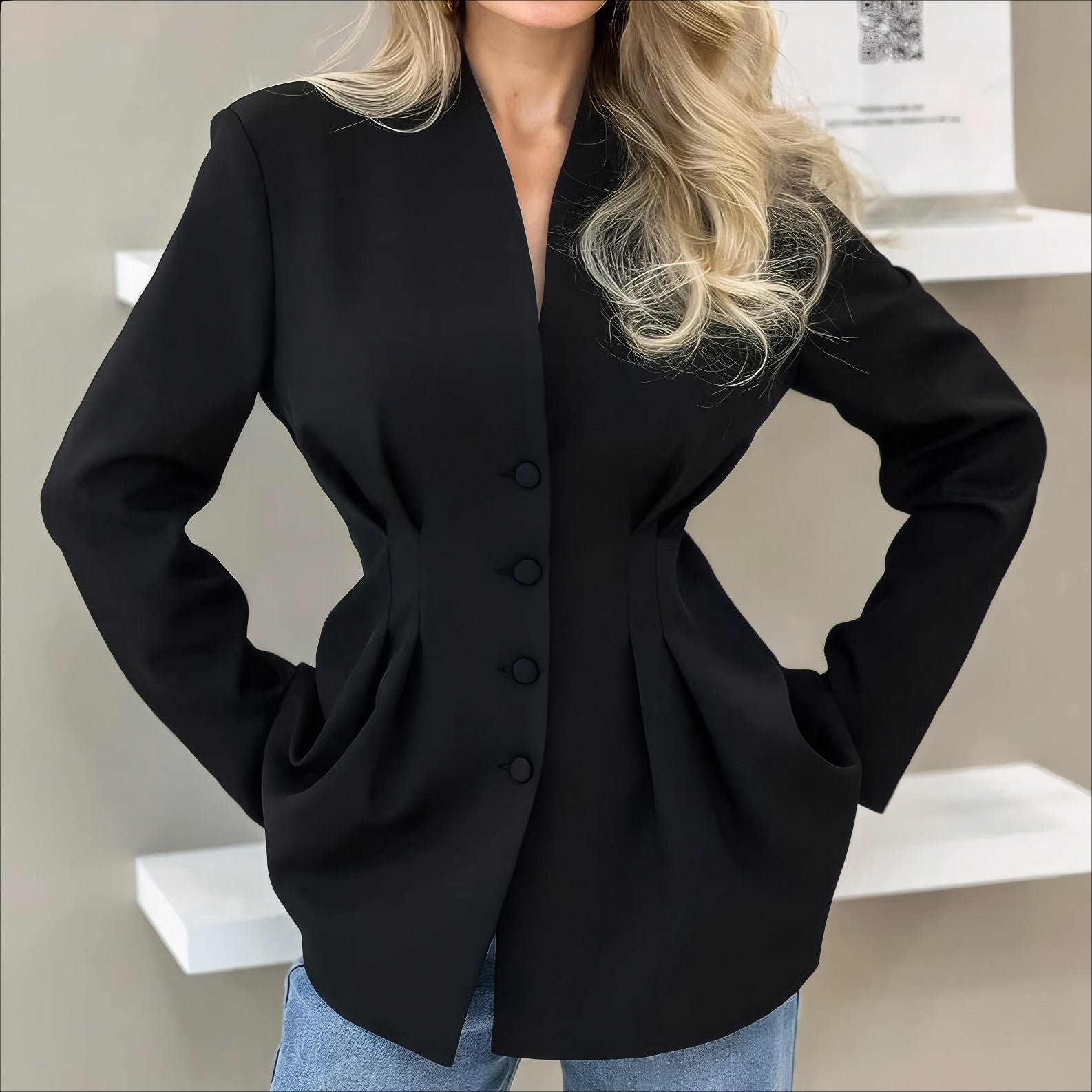 ELNOVÉ Cécile Giacca Collo a V