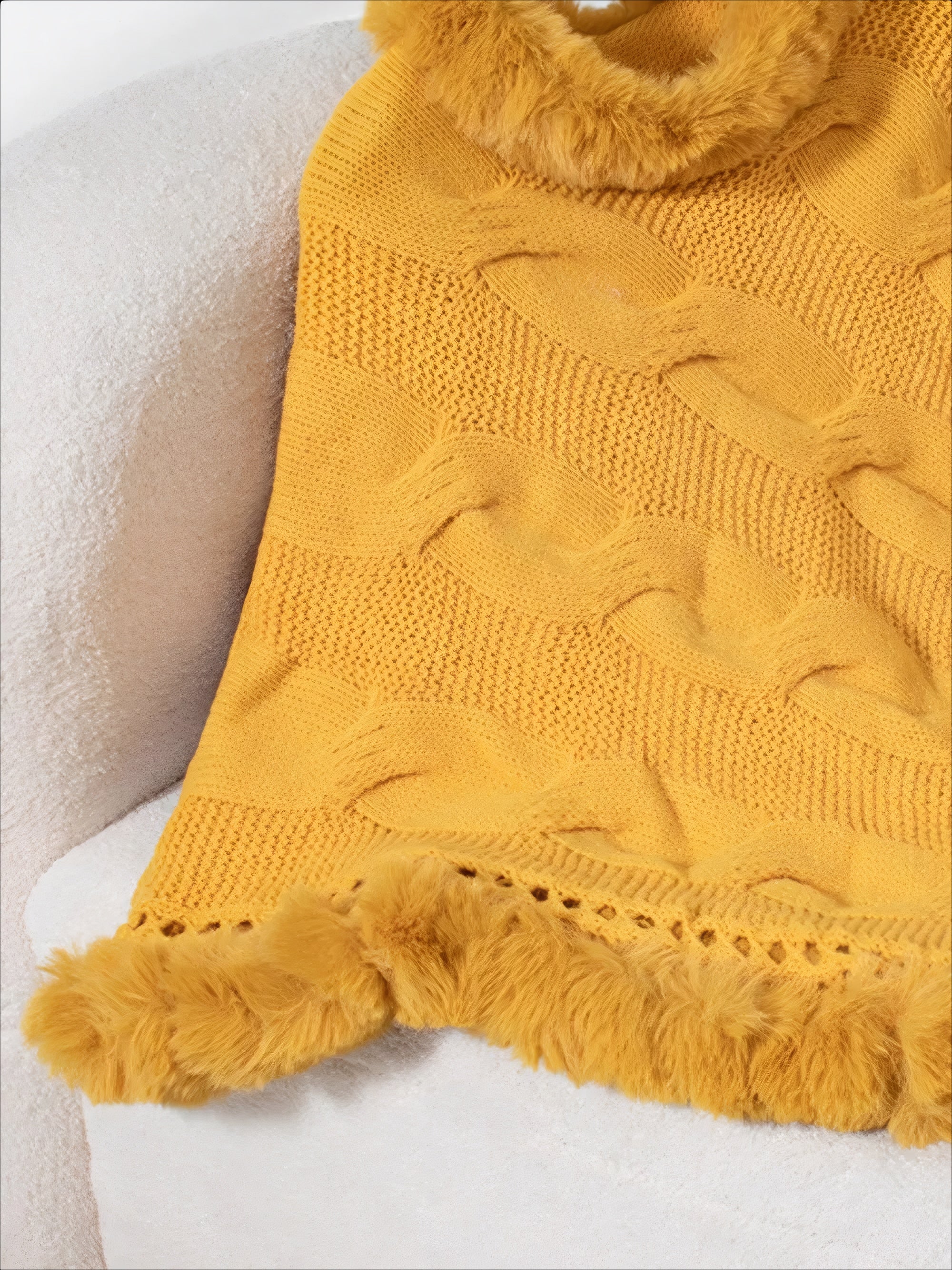 ELNOVÉ Renée Cable-Knit Poncho