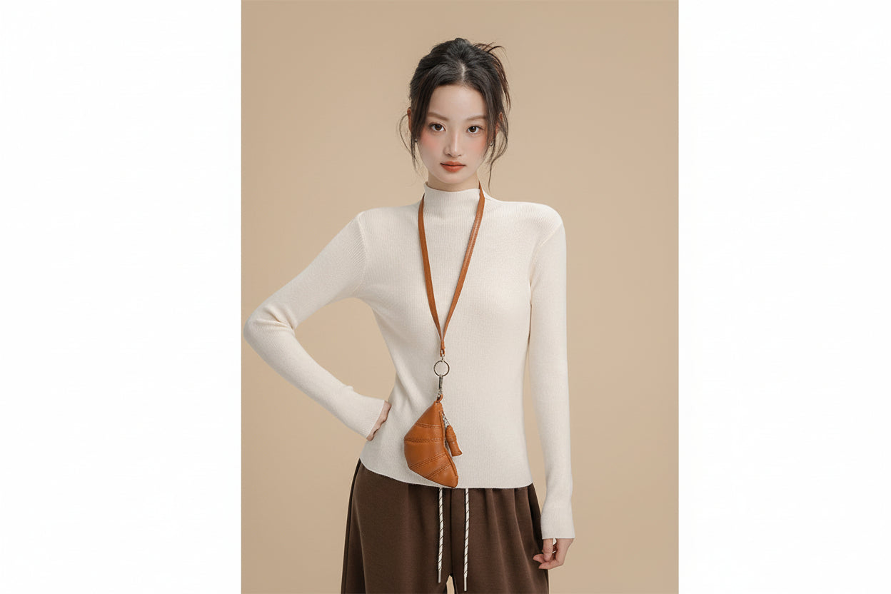 ELNOVÉ Mid-Length Knit Pullover