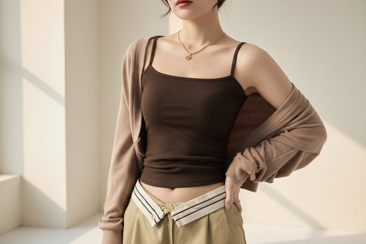 ELNOVÉ Ribbed Knit Layering Camisole