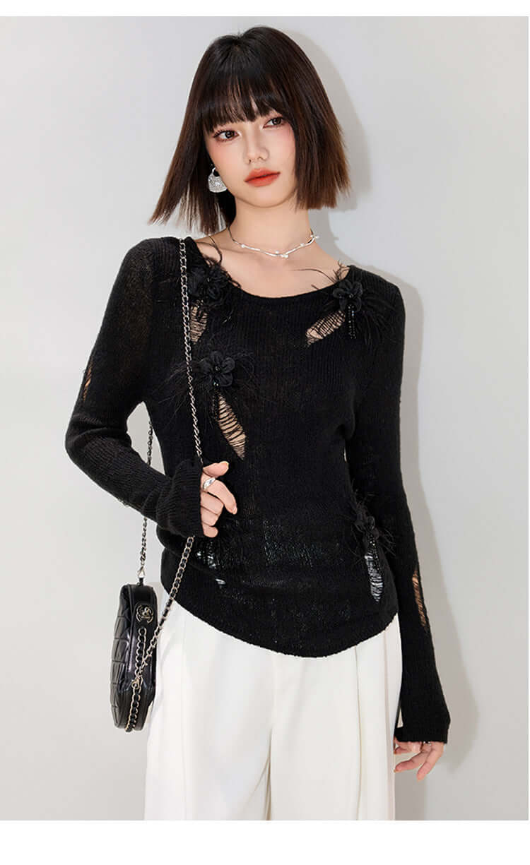 Émeline Openwork Knit Sweater