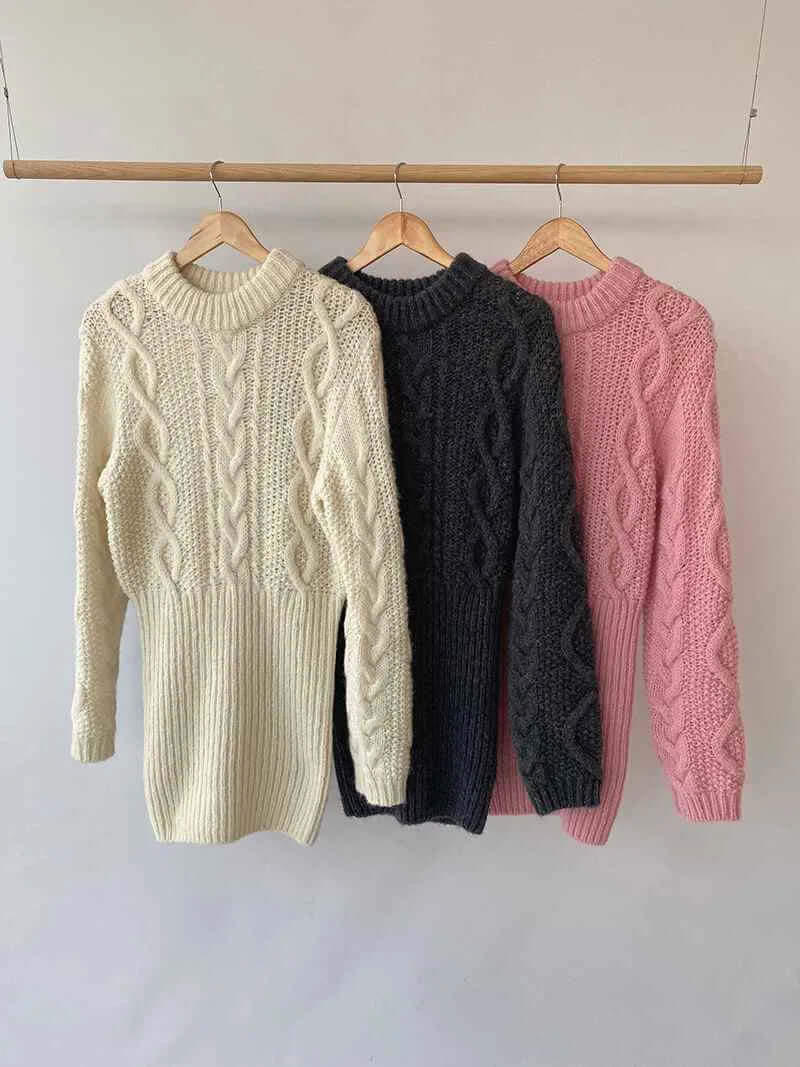Manon Cable-Knit Mini Sweater Dress
