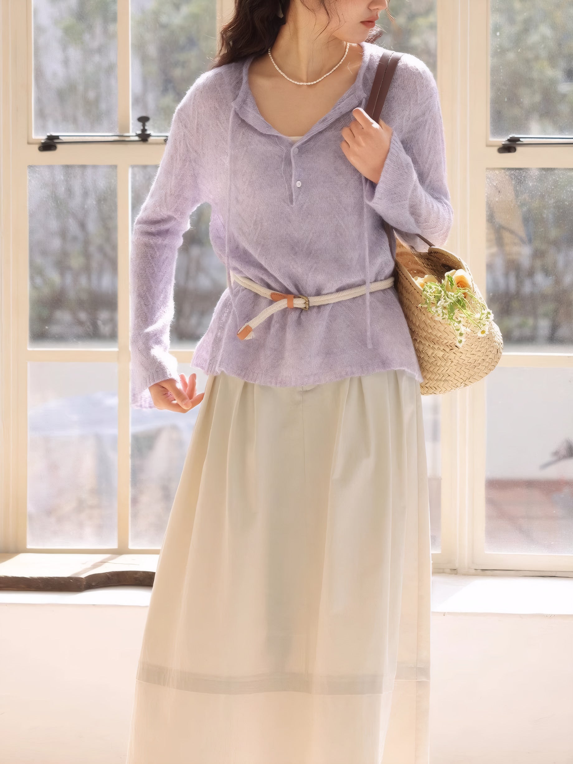 ELNOVÉ Patricia Tencel-Blend Knit Top