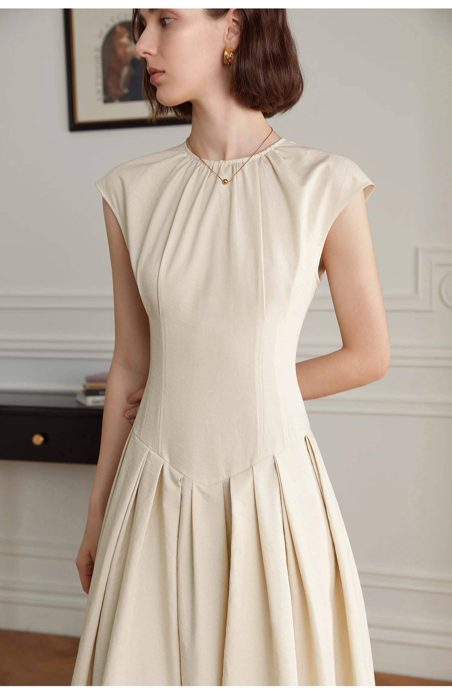 Mathilde pleated midi dress