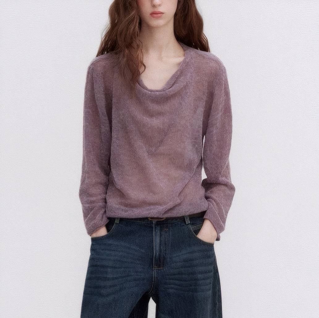 ELNOVÉ Mélanie Deep U-Neck Merino Sweater