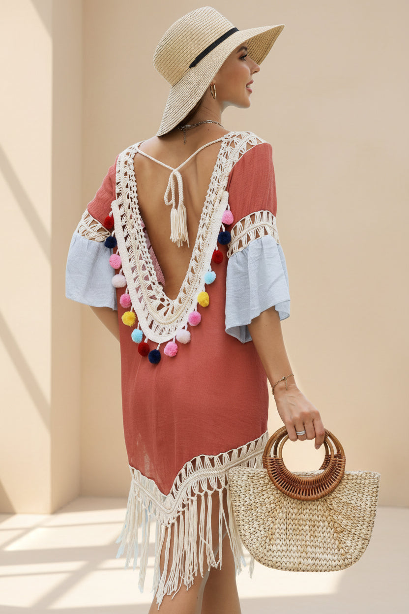 ELNOVÉ Crochet Beach Cover-Up