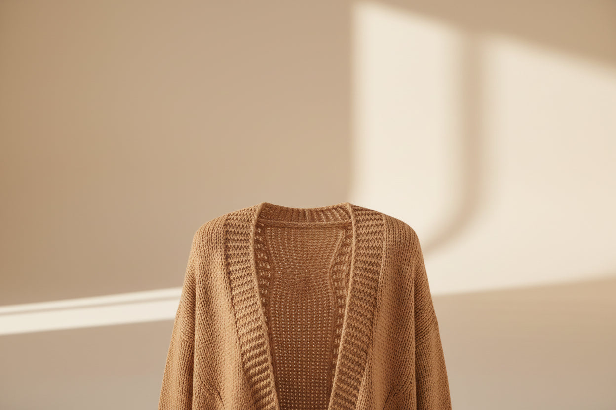 Ribbed Trim Eyelet Cable Knit Cardigan — View 49