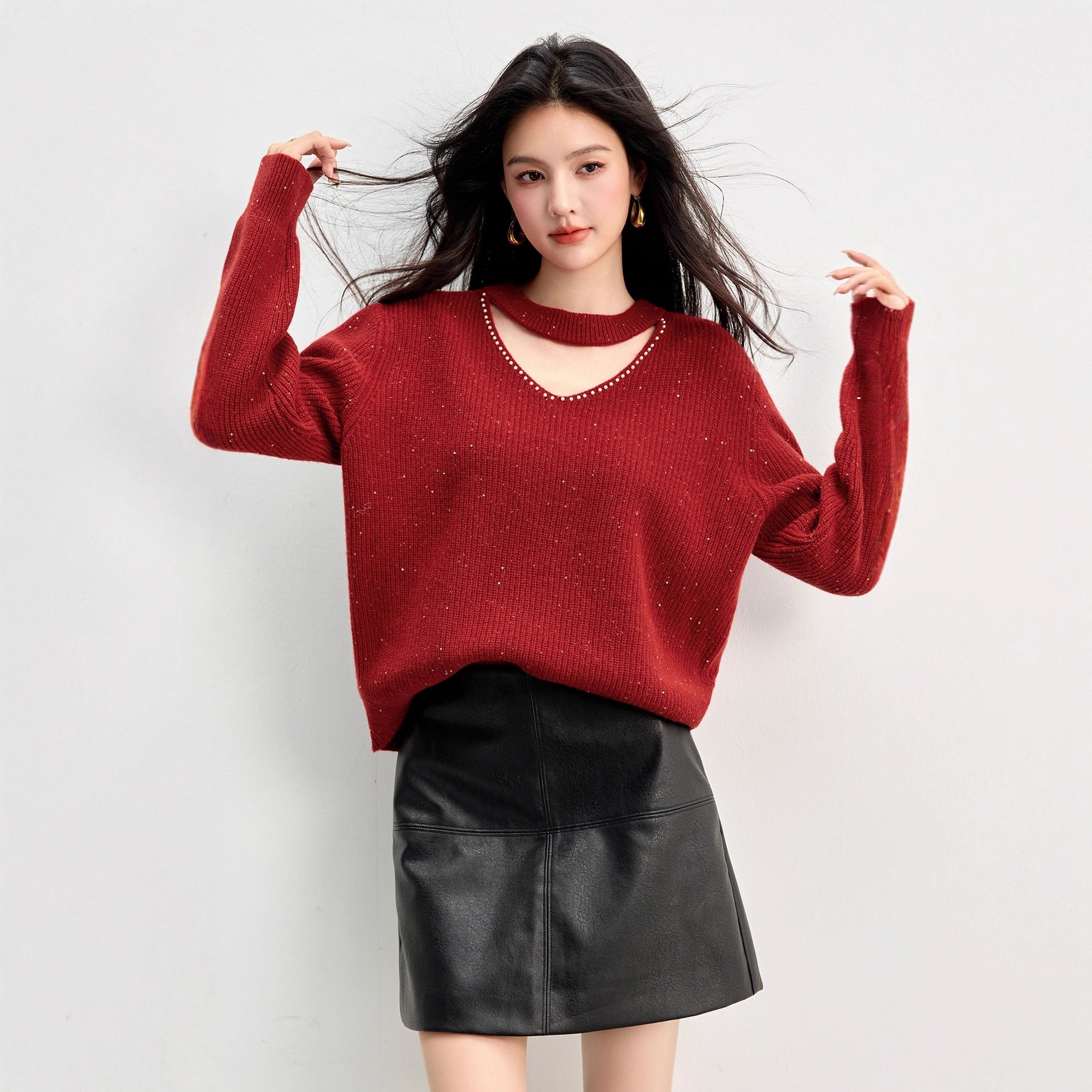 ELNOVÉ Clara Perlendetail-Pullover