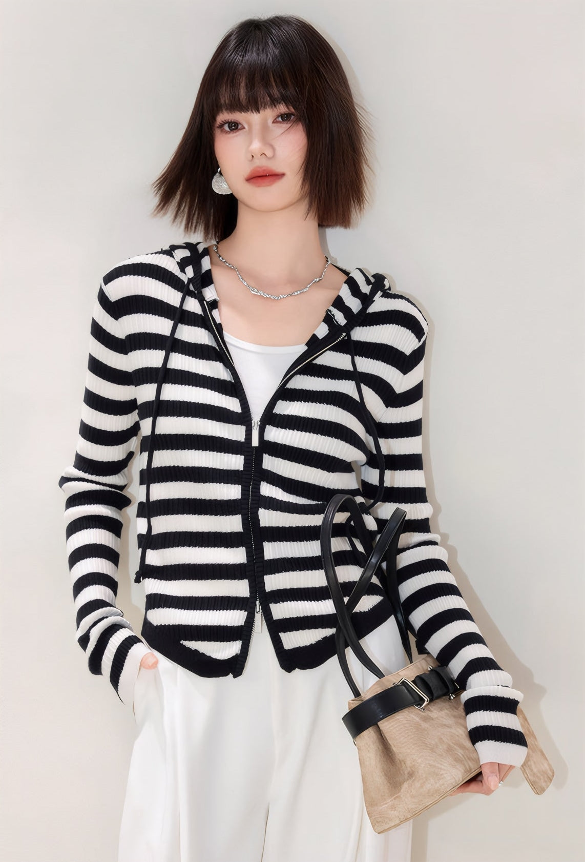 ELNOVÉ Pénélope Striped Cardigan