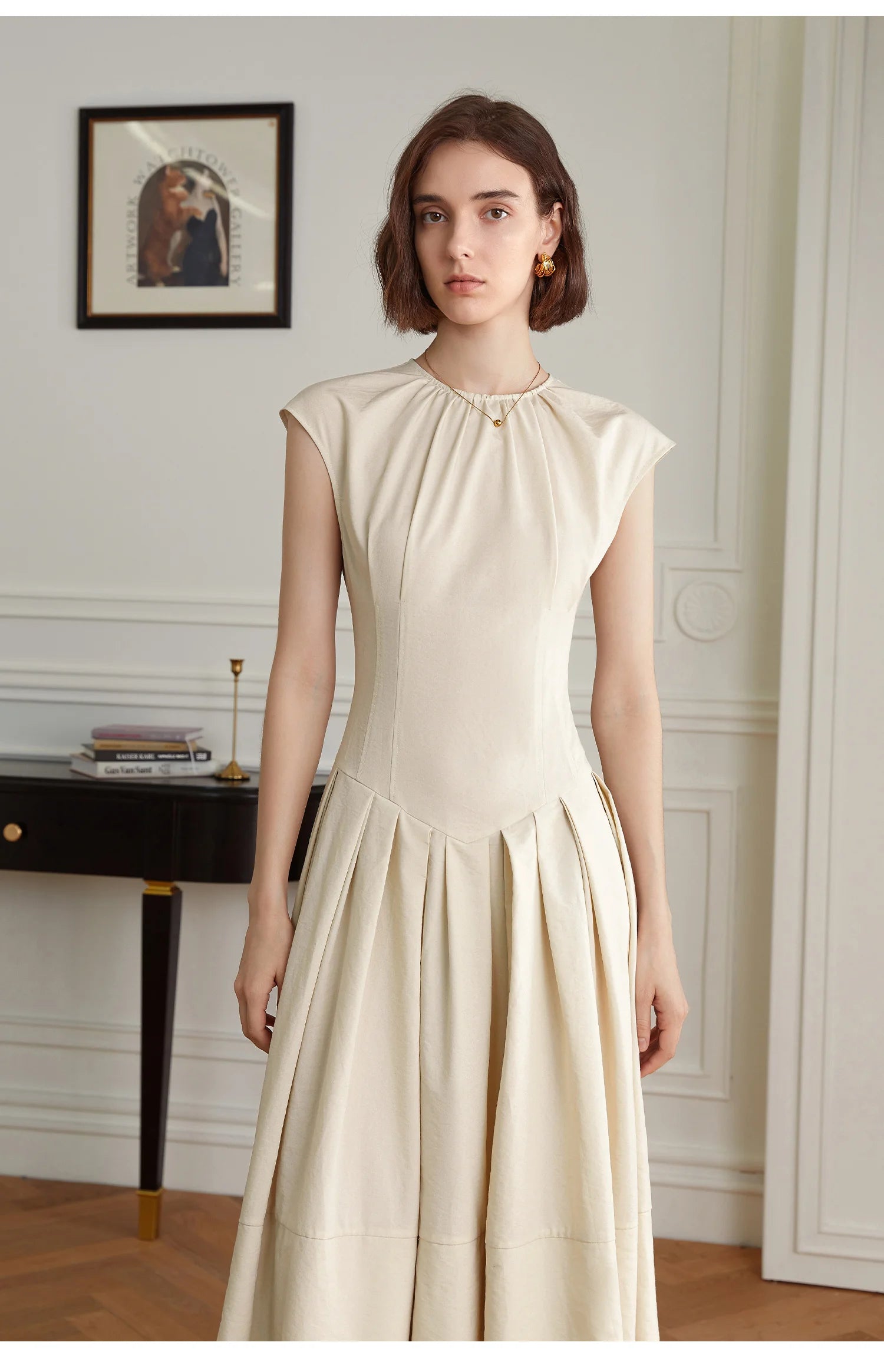 Mathilde pleated midi dress