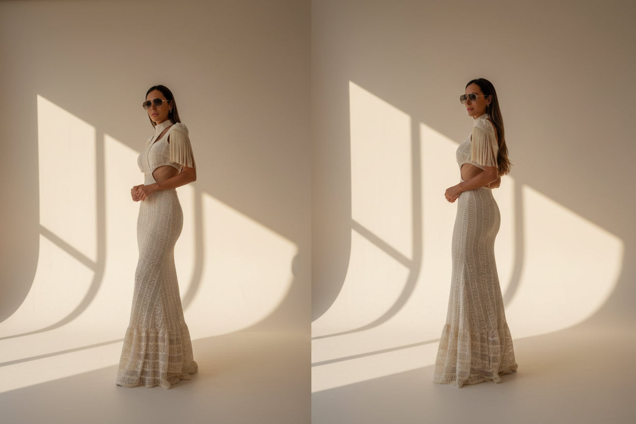 Tassel Sleeve Turtleneck Crochet Maxi Dress