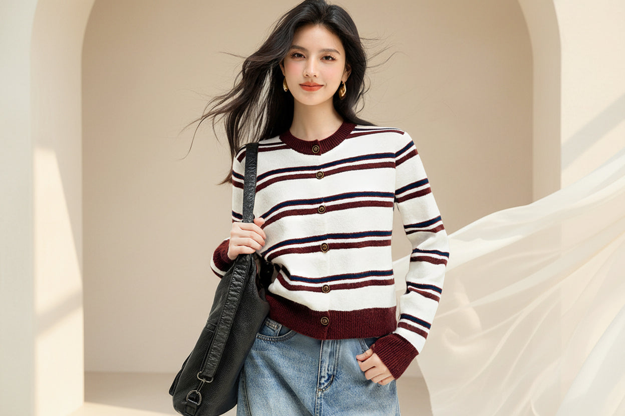 Striped Knit Cardigan