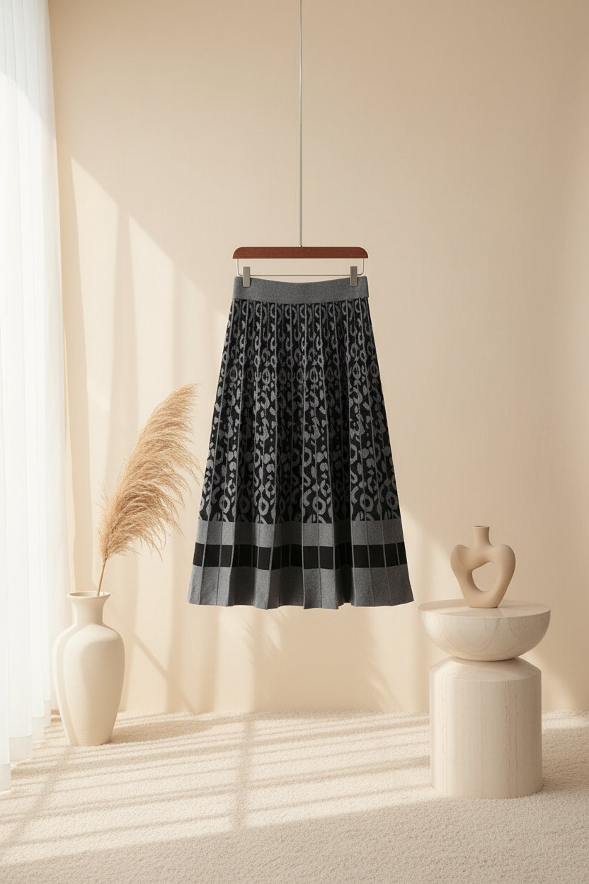 ELNOVÉ Knit Maxi A-Line Skirt