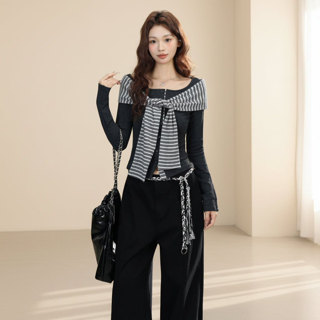 Knit Cardigan & Shawl Two-Piece Set — View 5