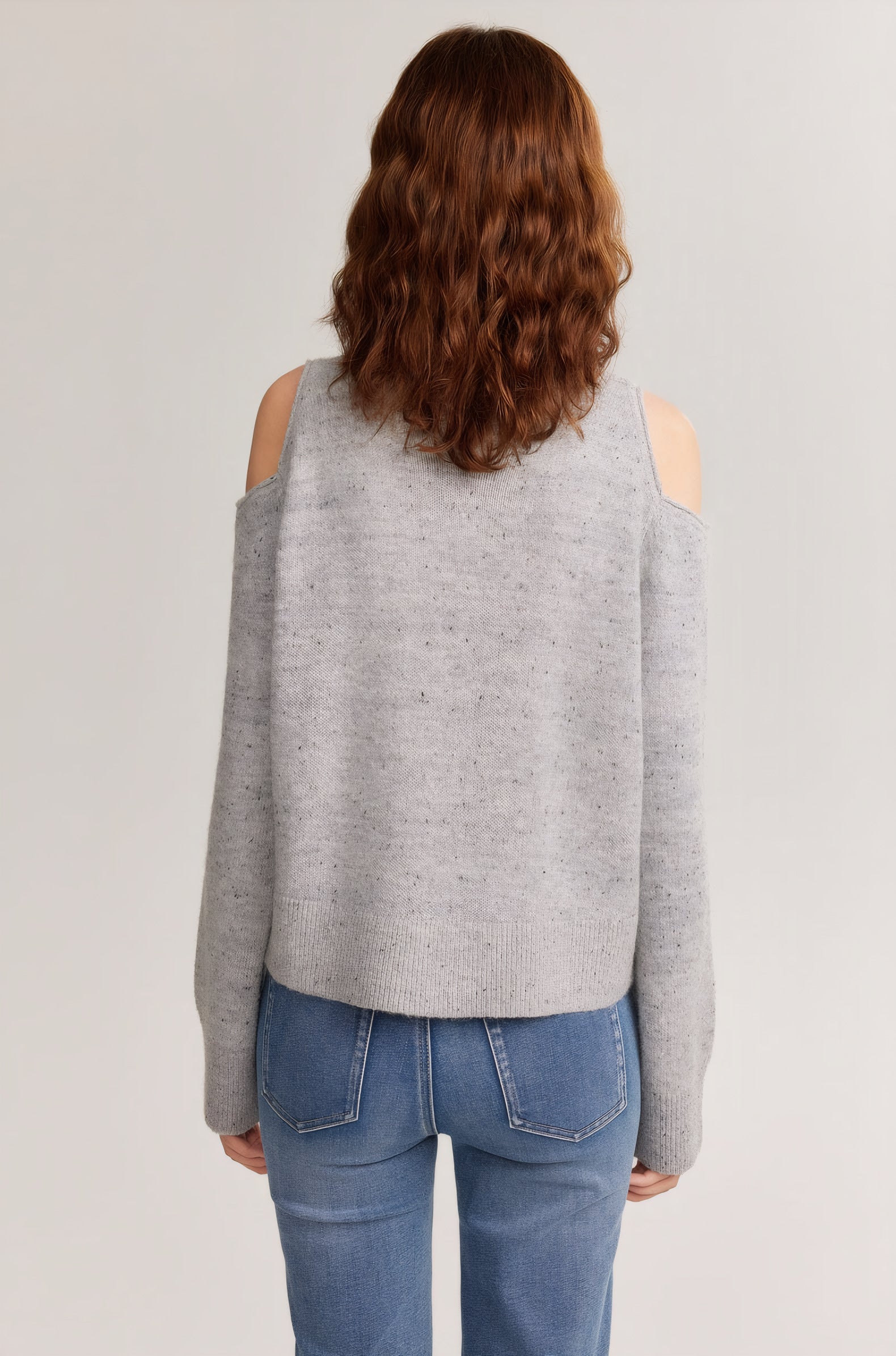 ELNOVÉ Aline Off-Shoulder Bouclé Sweater