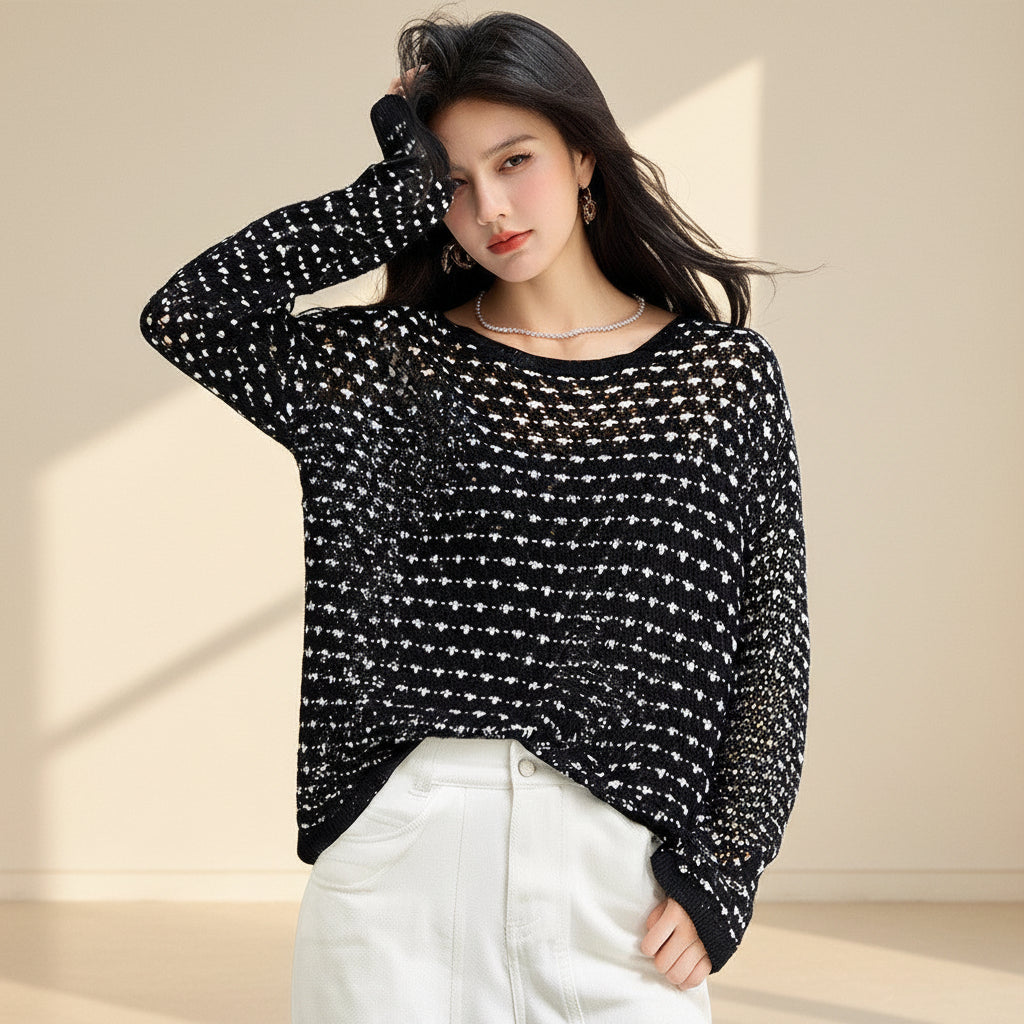 Linen Hollow Knit Cover-Up — View 5