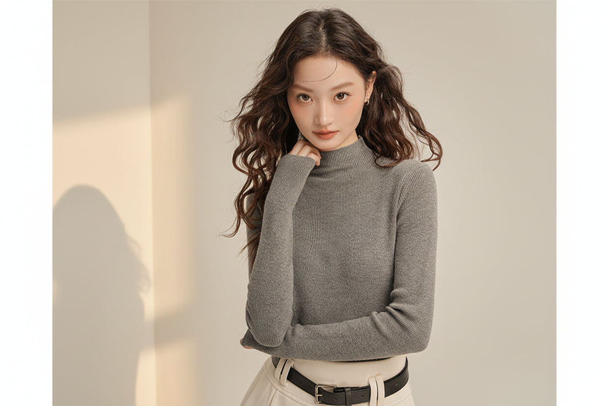 ELNOVÉ Mid-Length Knit Pullover