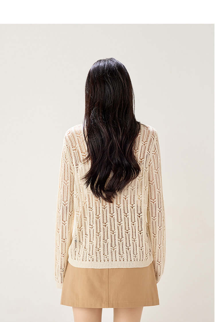Solène Openwork Knit Pullover