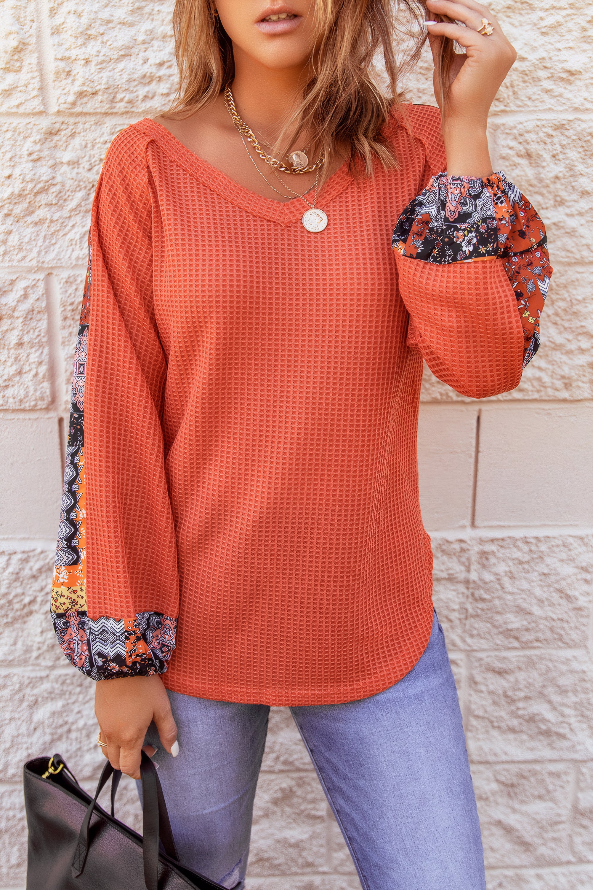 Pull maille thermique orange