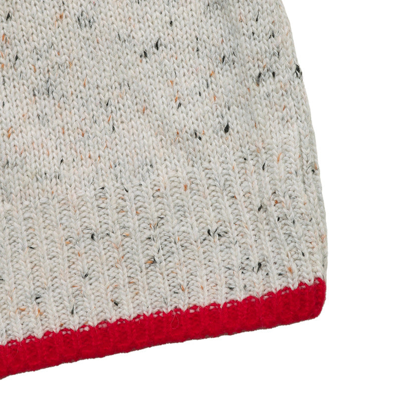 color-block knit cardigan