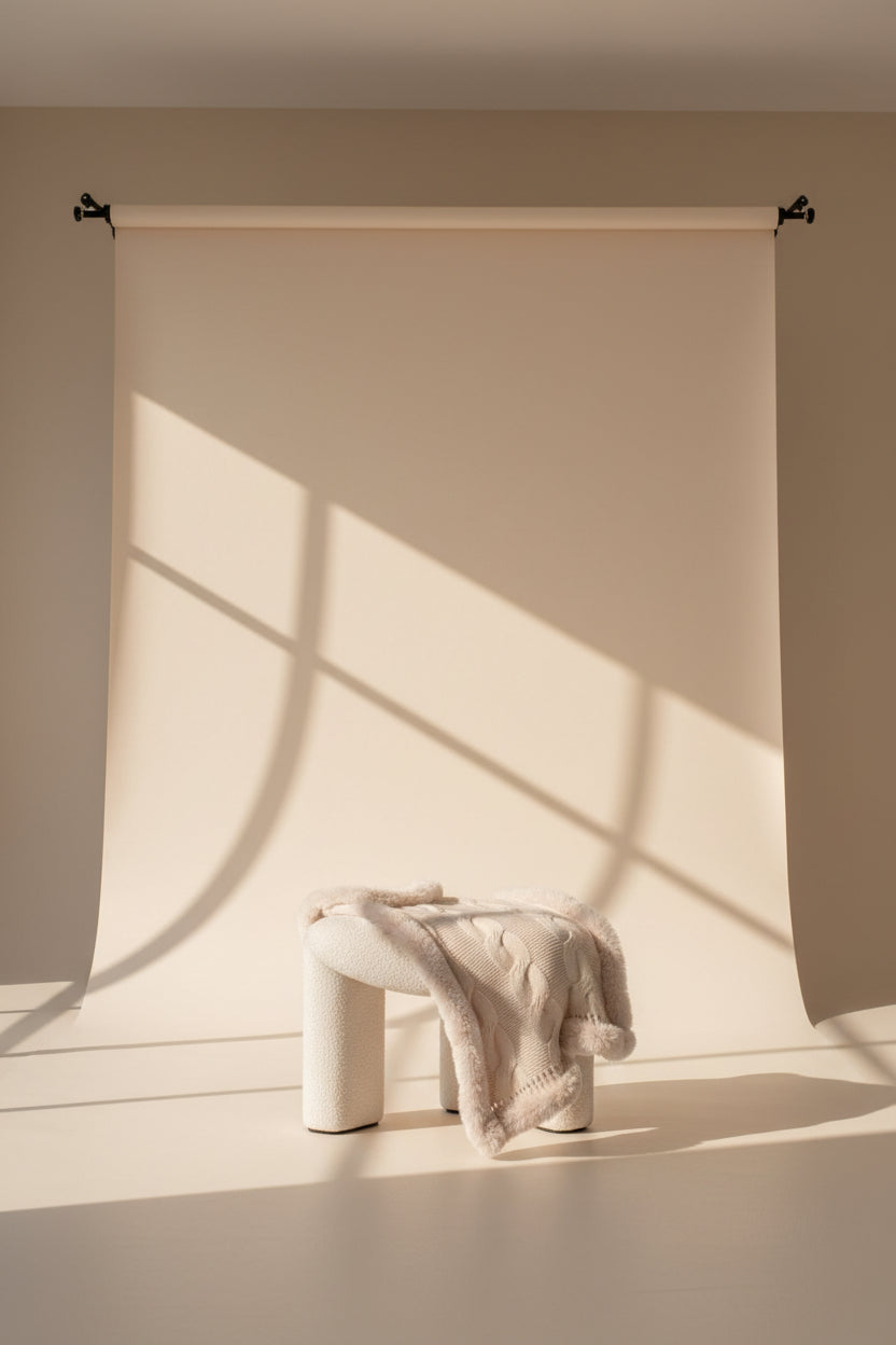 Fuzzy Hem Cable-Knit Poncho — Detail View 12