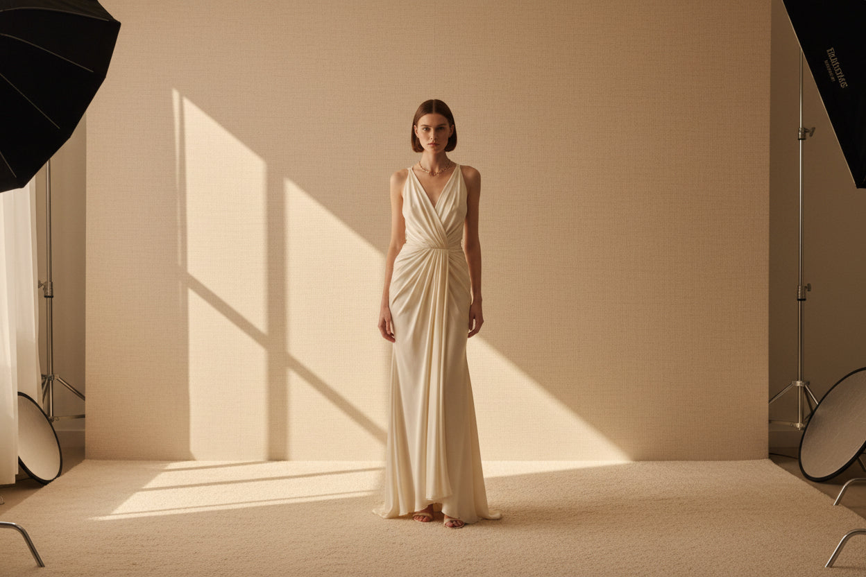 Cable Knit High Neck Poncho — Back View